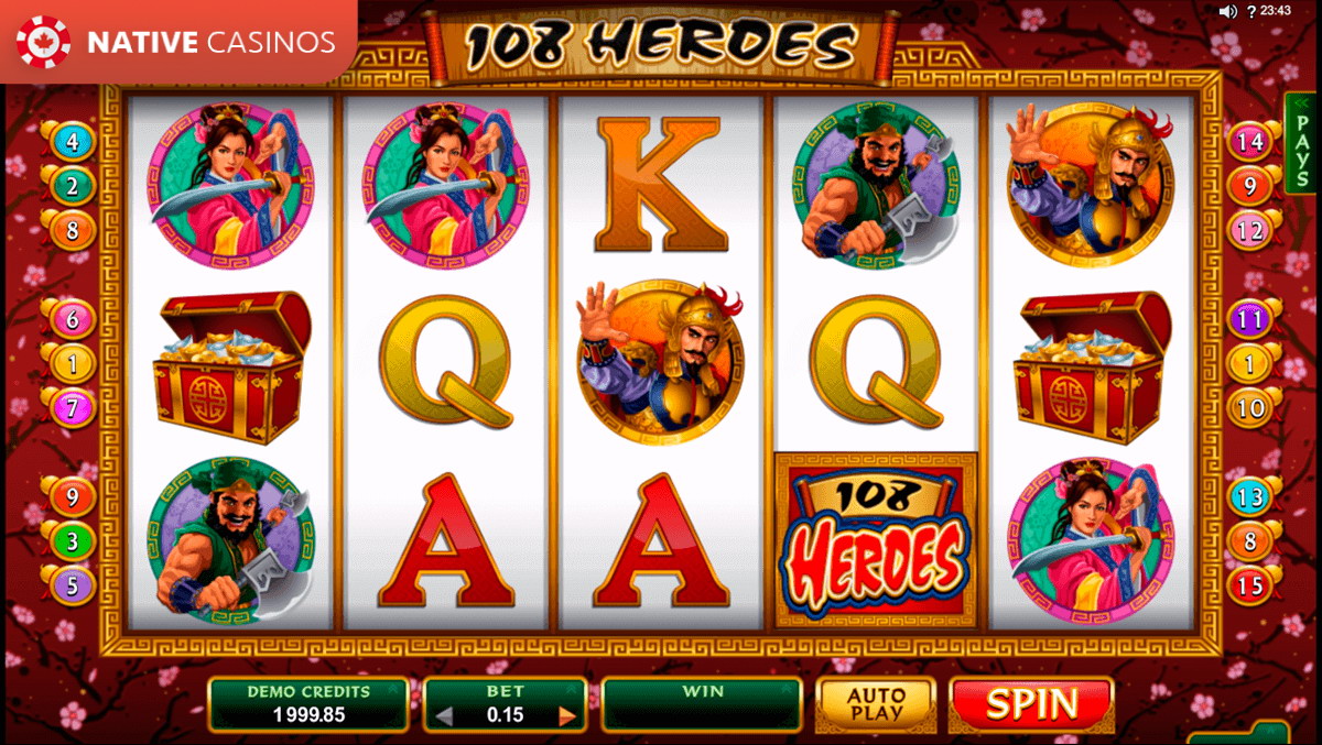Play 108 Heroes Slots by Microgaming For Free