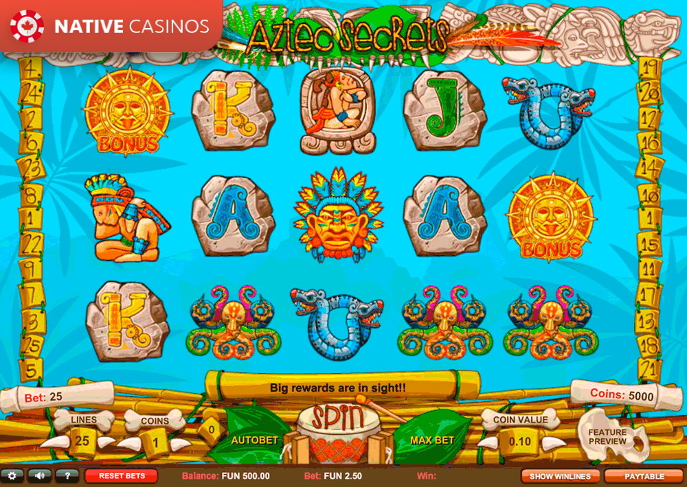 Play Play Aztec Secrets Slot Machine by 1X2gaming For Free