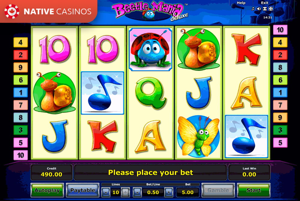 Play Beetle Mania Deluxe Slot by Novomatic For Free