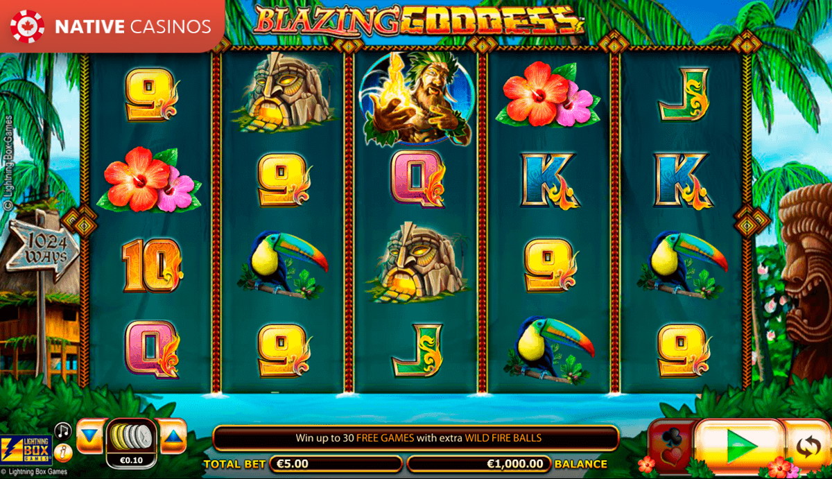 Play Blazing Goddess Slot by Lightning Box