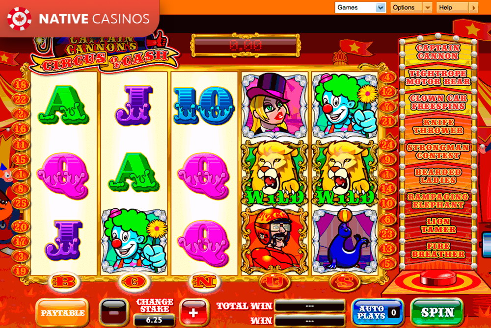 Captain Cannons Circus Of Cash Slot Machine