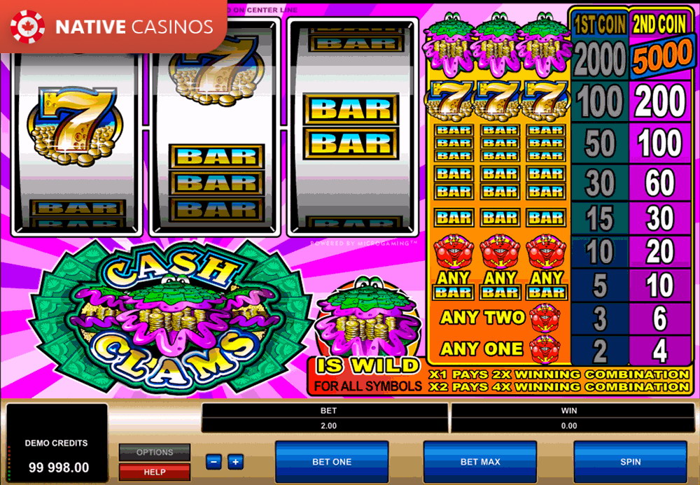 Play Cash Clams by Microgaming