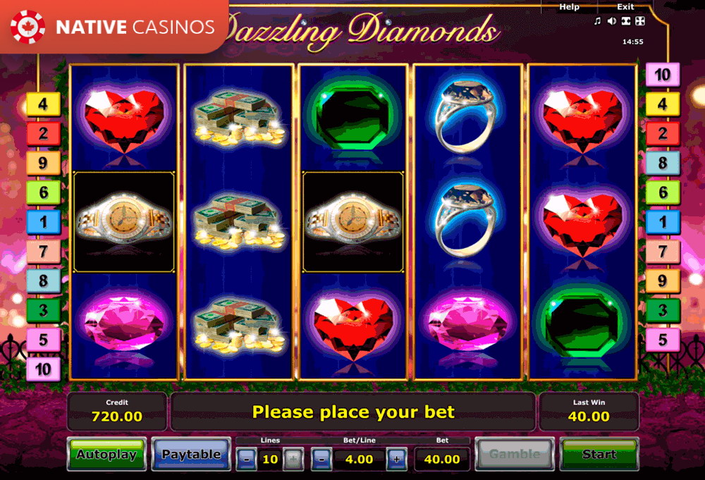 Play Dazzling Diamonds By Novomatic Info