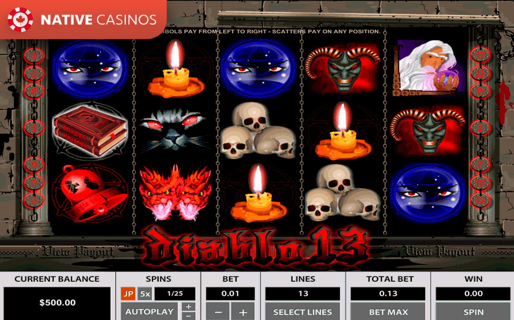 Diablo 13 is a 5 Reel/13 Line Topgame Casino Slot.Features, screenshots and where to play, reviewed by SlotsBoss.
