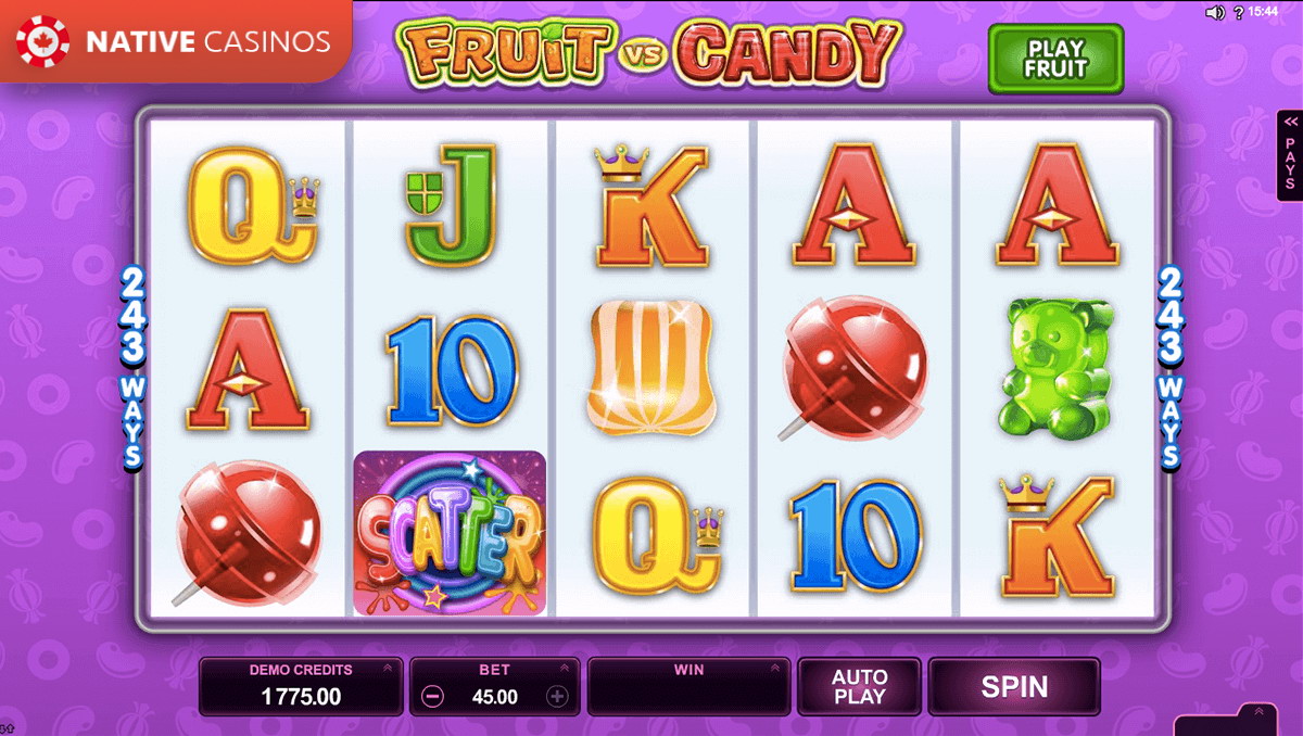 Play Fruit vs Candy Slots by Microgaming For Free