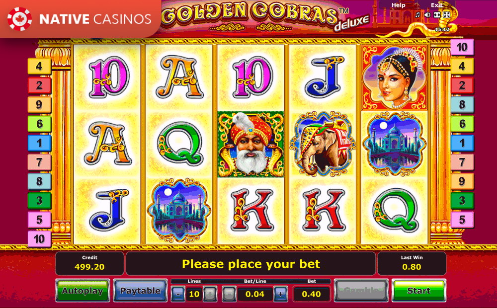 Play Golden Cobras Deluxe Casinos Slot by Novomatic For Free