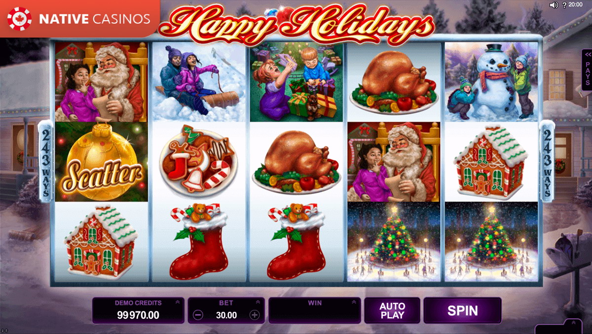 Play Happy Holidays by Microgaming