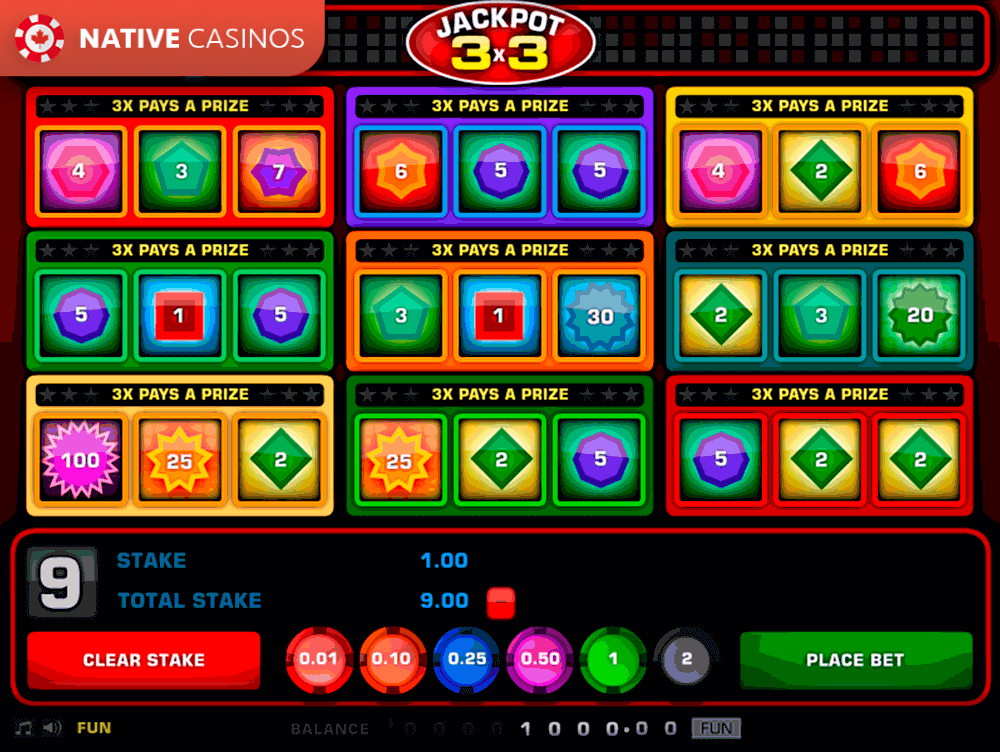 Play Jackpot 3×3 By 1X2gaming