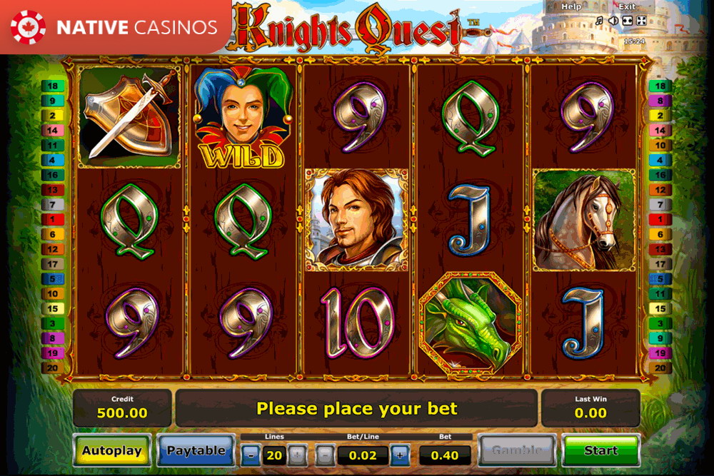 Play Knights Quest By Novomatic Info