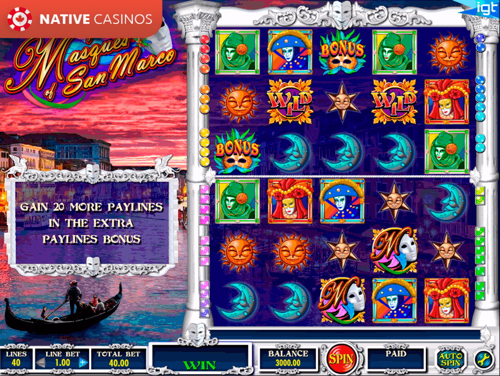 Play Masques of San Marco Slot Machine Online by IGT