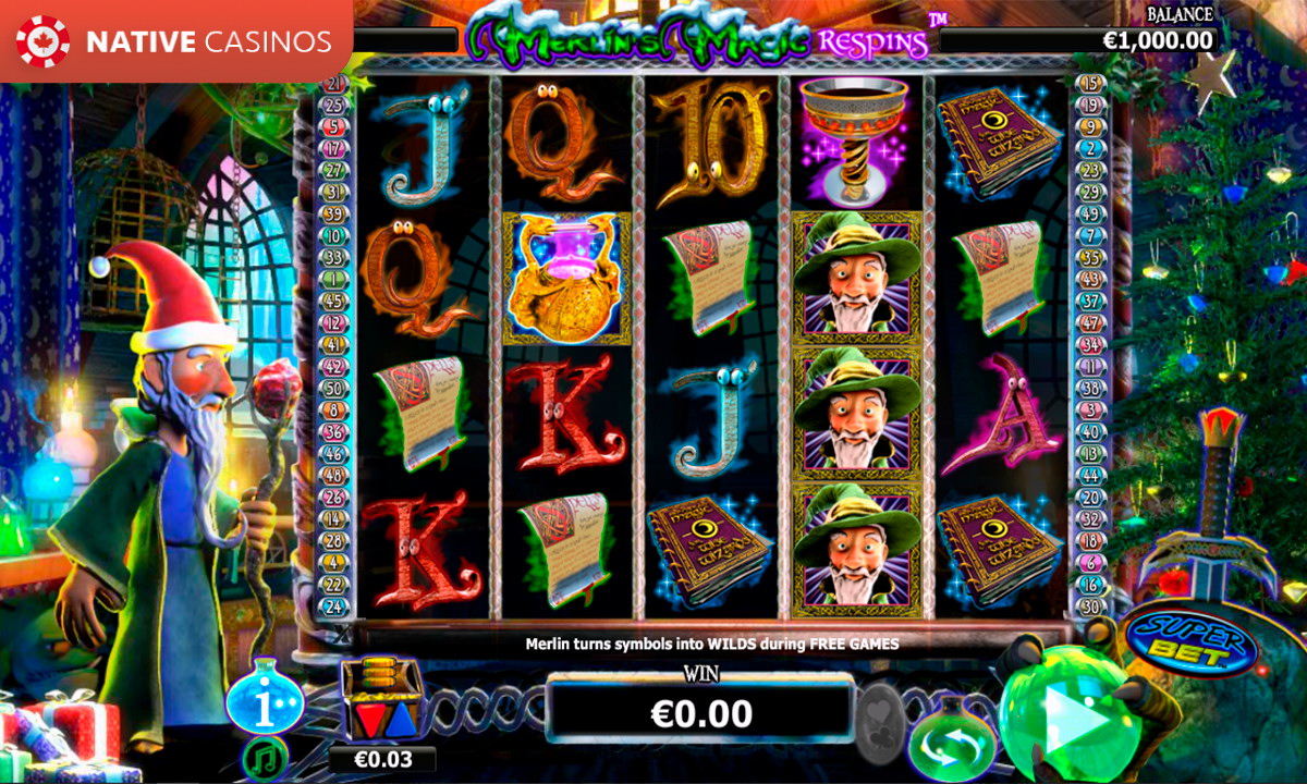 Play Merlin’s Magic Respins Christmas Slot by NextGen Gaming For Free