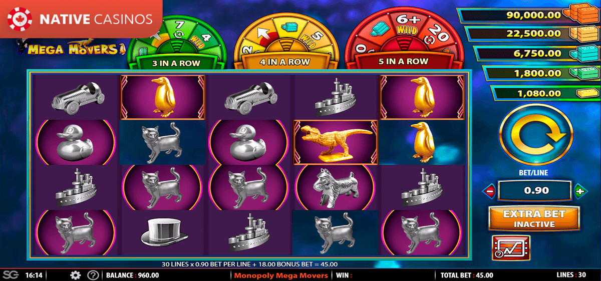 Play Monopoly Mega Movers Slot by WMS