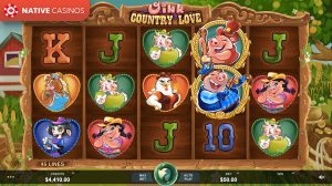Oink Country Love Slots by Microgaming For Free