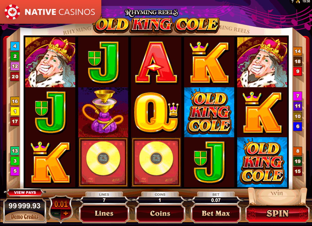 Play Rhyming Reels – Old King Cole by Microgaming