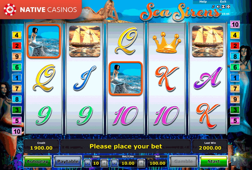 Play Sea Sirens Slot Game by Novomatic For Free