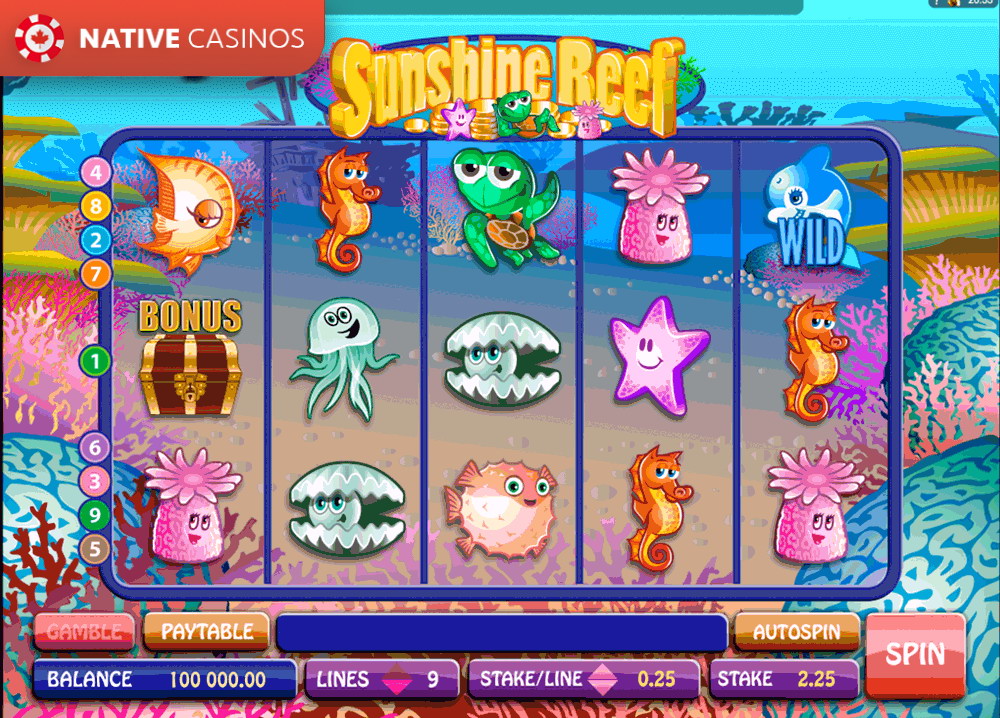 Play Sunshine Reef by Microgaming