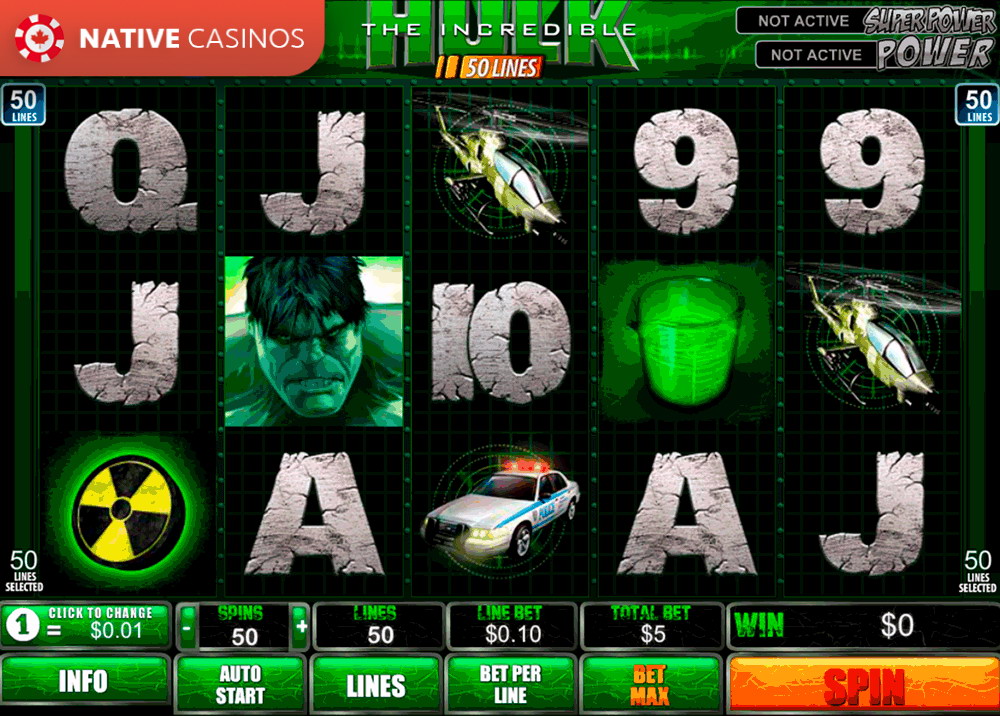 Play The Incredible Hulk 50 lines By PlayTech