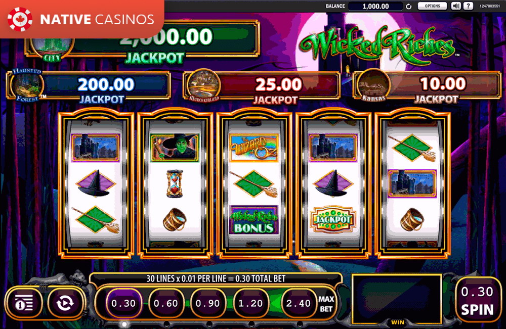 Play Wizard Of Oz Wicked Riches Slot Machine by WMS