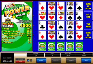 Aces and Faces Power Video Poker Online By Microgaming For Free