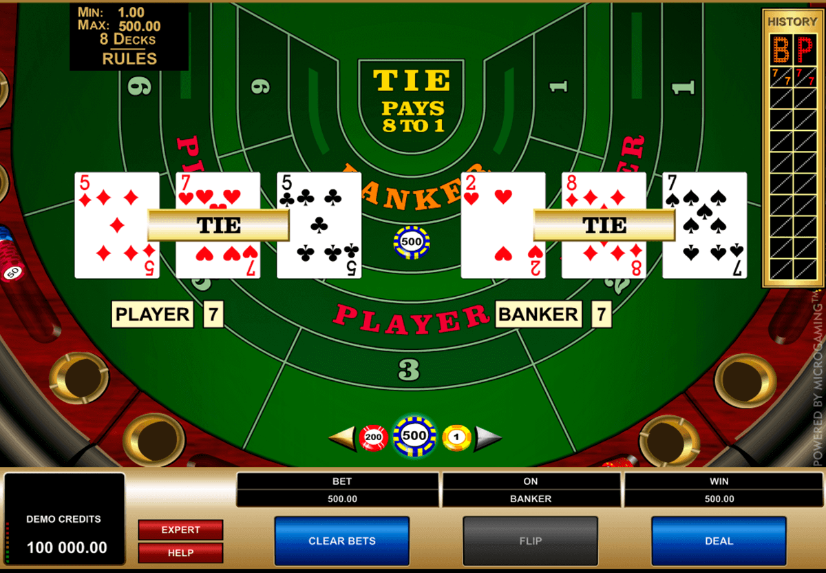 Play High Limit Baccarat By Microgaming