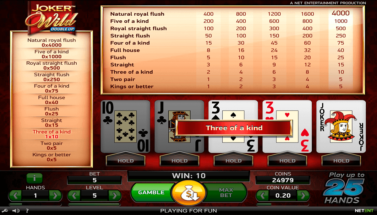 Play Play Joker Wild Casino Poker Online By NetEnt